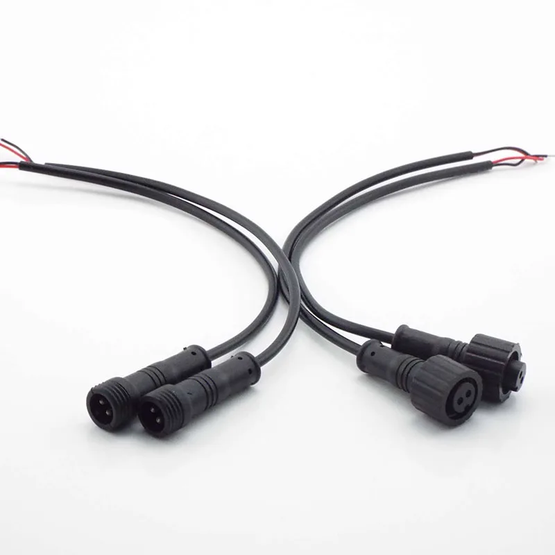 5pcs/Lot Waterproof Power Cable  Male Female 2Pin 3Pin 4Pin Jack Plug Adapter Connector Wire 500V 3A Connector 20cm Cords C3