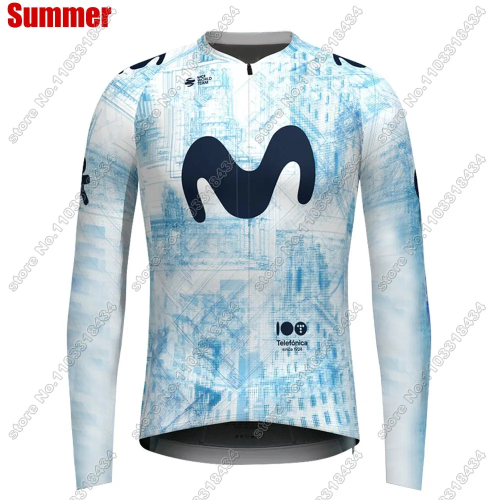 Pro Team M 2024 Cycling Jersey Long Sleeve Set Men Spain Clothing Suit MTB Road Bike MTB Pants Bib Ropa Ciclismo Maillot