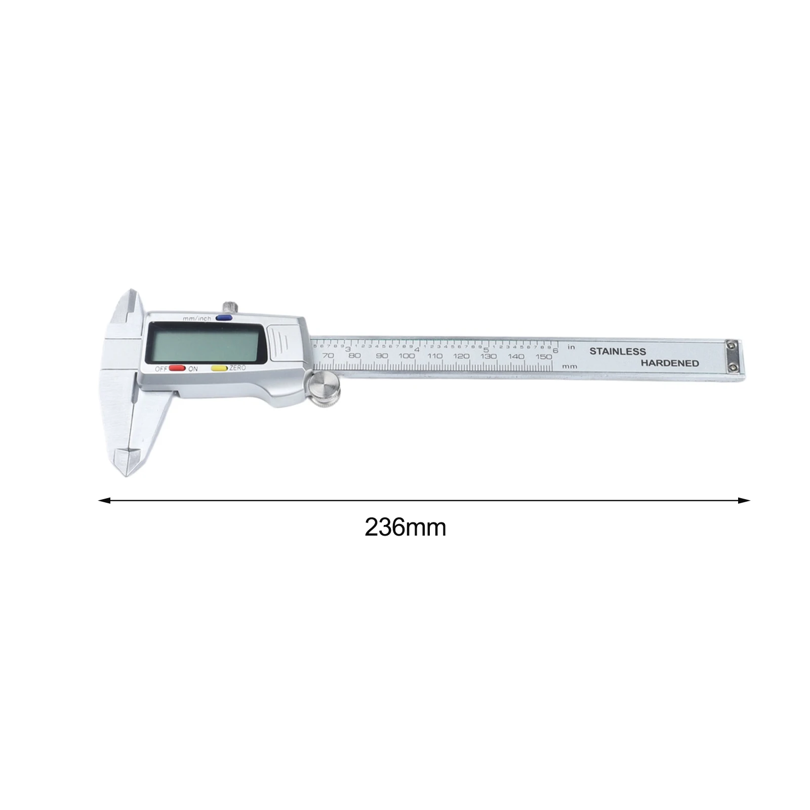 150mm 6 Inch Digital Vernier Caliper with Stainless Steel Body and Electronic LCD for Inside Outside Depth Measurement