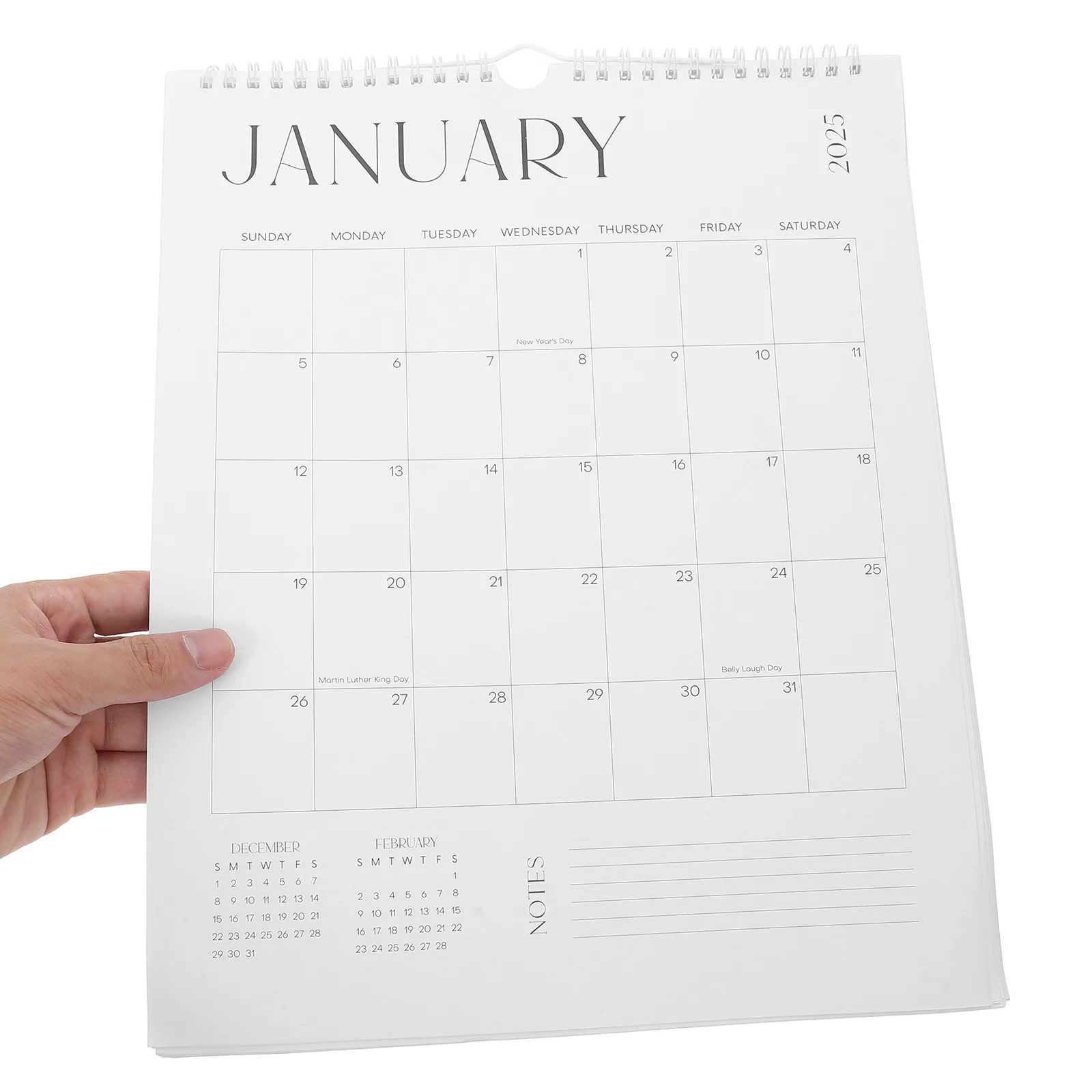 18-Month Vertical English Wall Calendar Minimalist Design Jan 2025 Jun 2026 for Fridge Office Wall Planning Large Readable