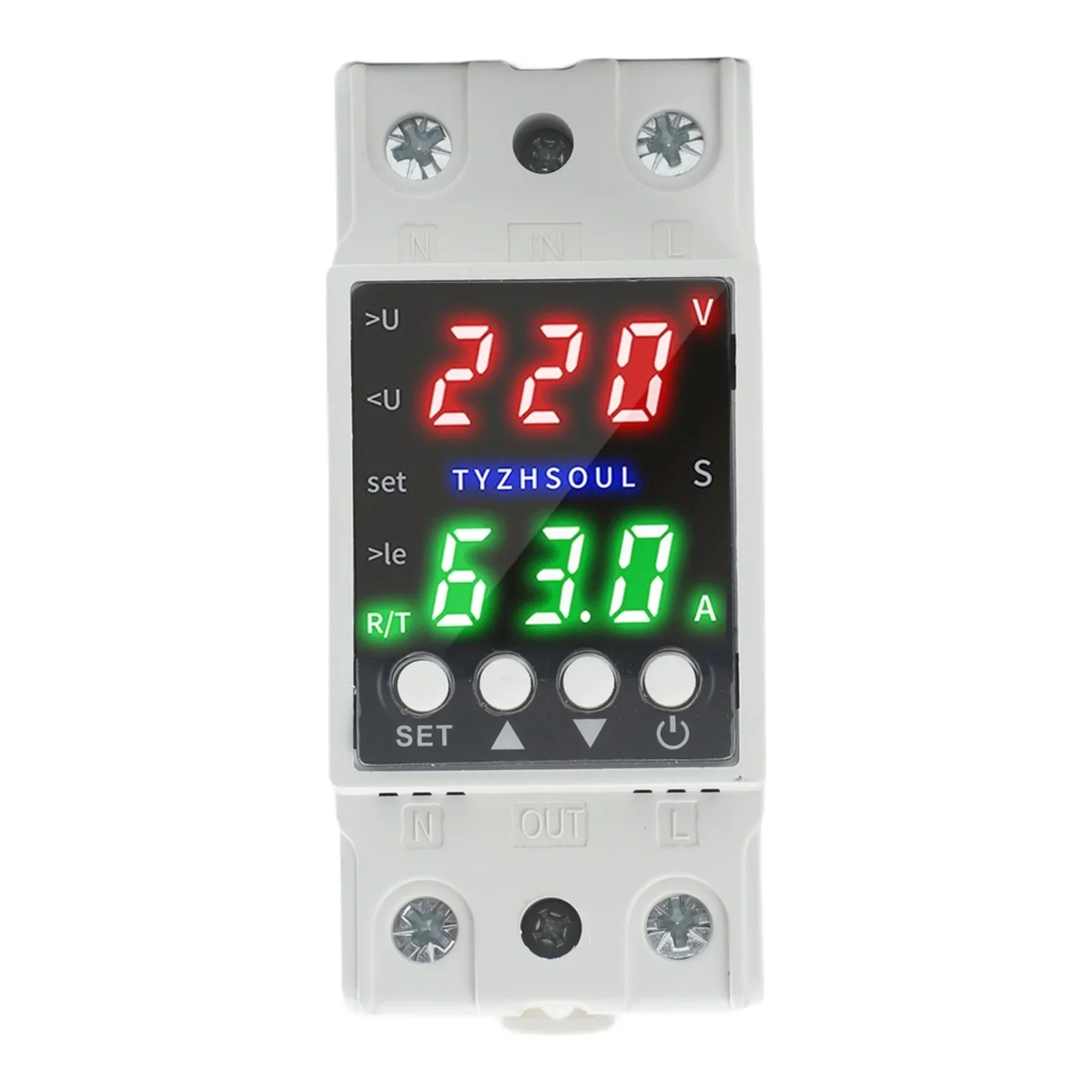 Voltage Monitoring Device Dual Display Voltage Protector For Electrical Systems Automatic Load Disconnection System