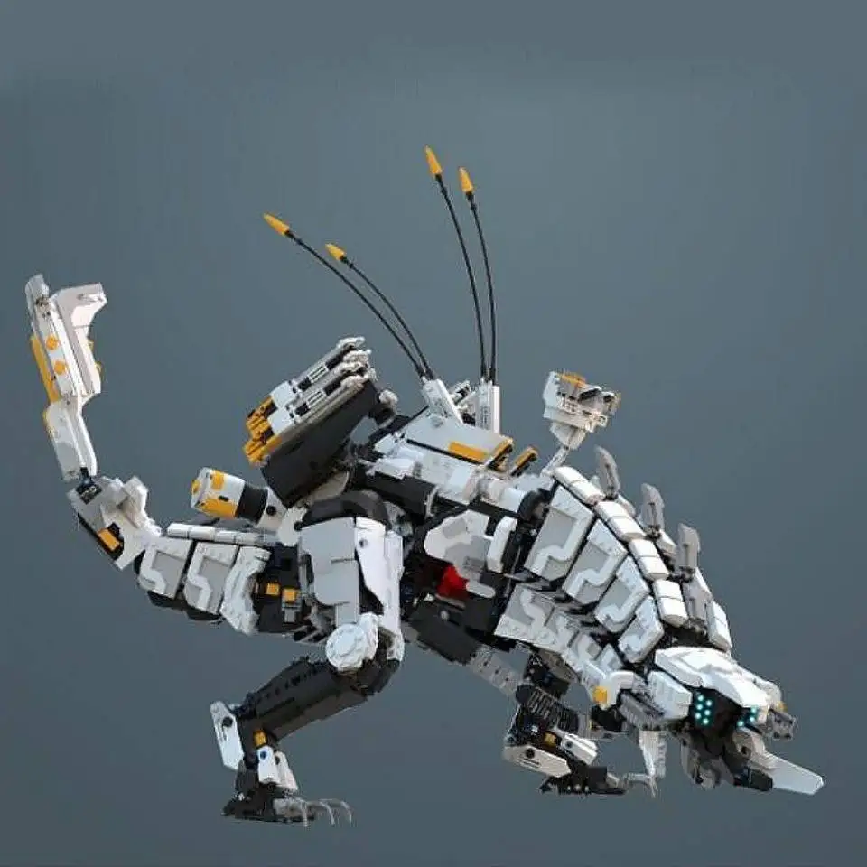 Stock Popular Creativity MOC Game Horizon Zero Dawned Thunder Teeth Jaw Blocks Kids Birthday Gifts