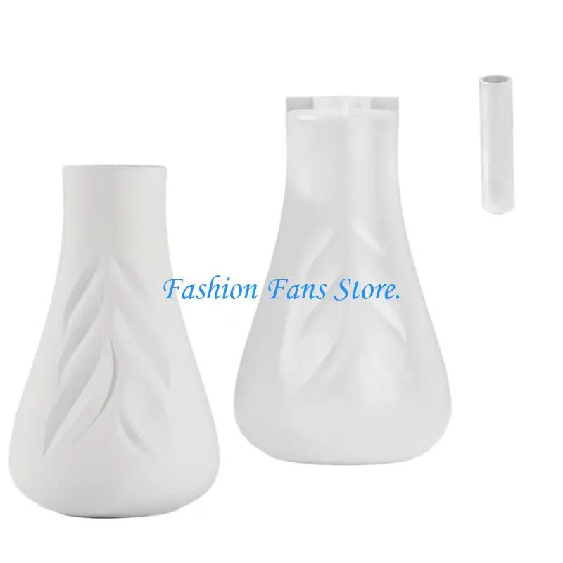 

C71D Realistic Leaf Design Vase Mold Sturdy Silicone Vase Accessory Mold for Creative Homes Art and Craft Projects