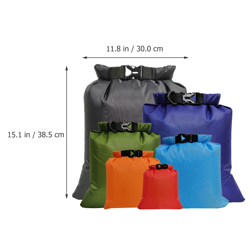 Bolsas secas impermeables para exteriores, bolsa de compresión enrollable, almacenamiento para Rafting y Camping, equipo de senderismo multiusos, bolsas a prueba de agua, 6 uds.