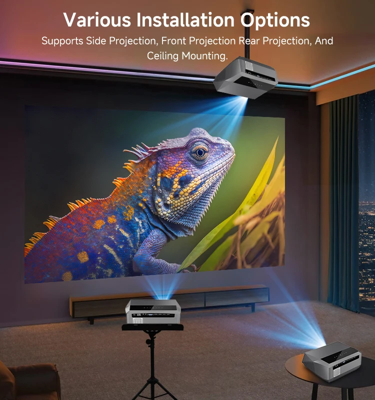 [مرخص وصوت دولبي] جهاز عرض فيديو 4K Android TV للأفلام الخارجية، مدمج على YouTube/PrimeVideo