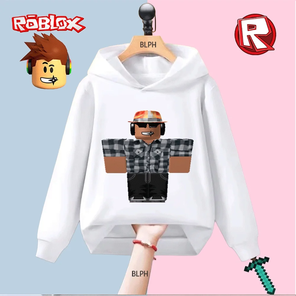 

Детская толстовка с принтом персонажей Roblox, повседневный дизайн рубашки в клетку, удобная мягкая ткань, модный игровой стиль