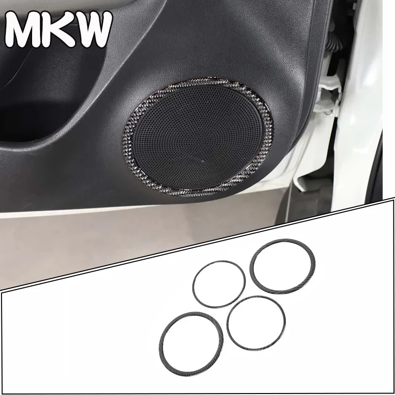 

For Nissan JUKE Infiniti ESQ 2011-2019 Soft Carbon Fiber Car Inner Door Horn Trumpet Speaker Ring Trim Sticker Accessories