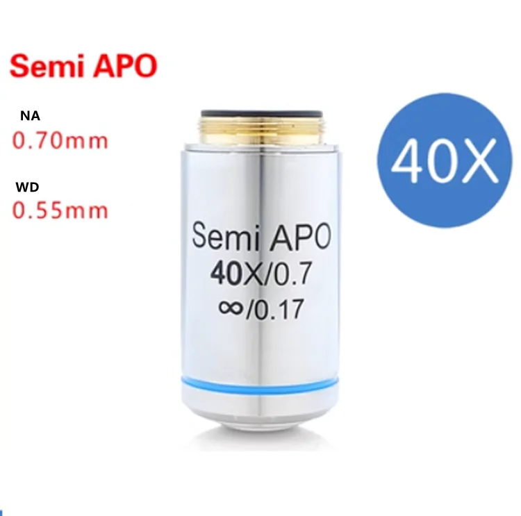 4X10X20X40X60X100X Plan Semi-Apochromate Infinity Biologische Microscoop Objectief Professionele Infinity Microscopio Objectief