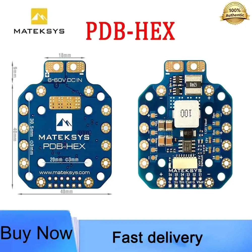 Matek PDB-HEX Hexagonal Power Distribution Board 6-60V 2-12S Lipo 12V 3A BEC Current Sensor For Hexacopter Plant Protection UAV