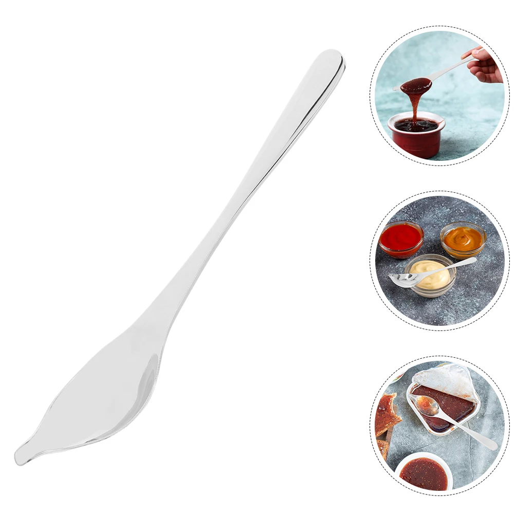 

2pcs Stainless Steel Decorative Spoon for Dessert Presentation Basting Spout Precision Design Ergonomic Handle Culinary Kitchen