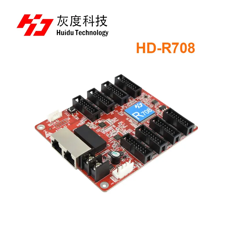 Huidu R708 LED Receiving Card Integrated With 8 Lines HUB75E Port Compatible With R Series Receiving Card Work With Sending Card