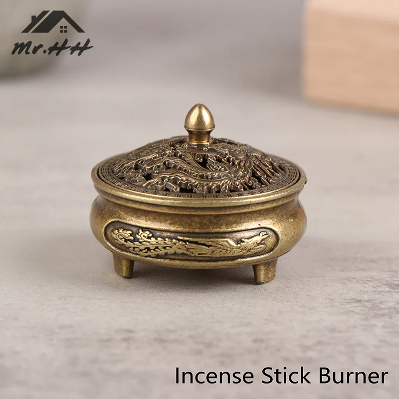 1pc Buddha Incense Burner Lotus Incense Burner Antique Copper Alloy Sandalwood Home Furnishings Home Office Decoration