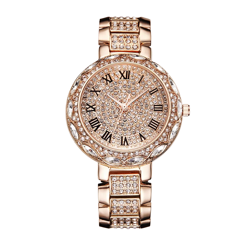 READ Ladies Quartz Watch | Rose‑Gold Stainless Steel Band | Sparkling Decor Dial | Roman Numerals | 30M Daily Water Resistant