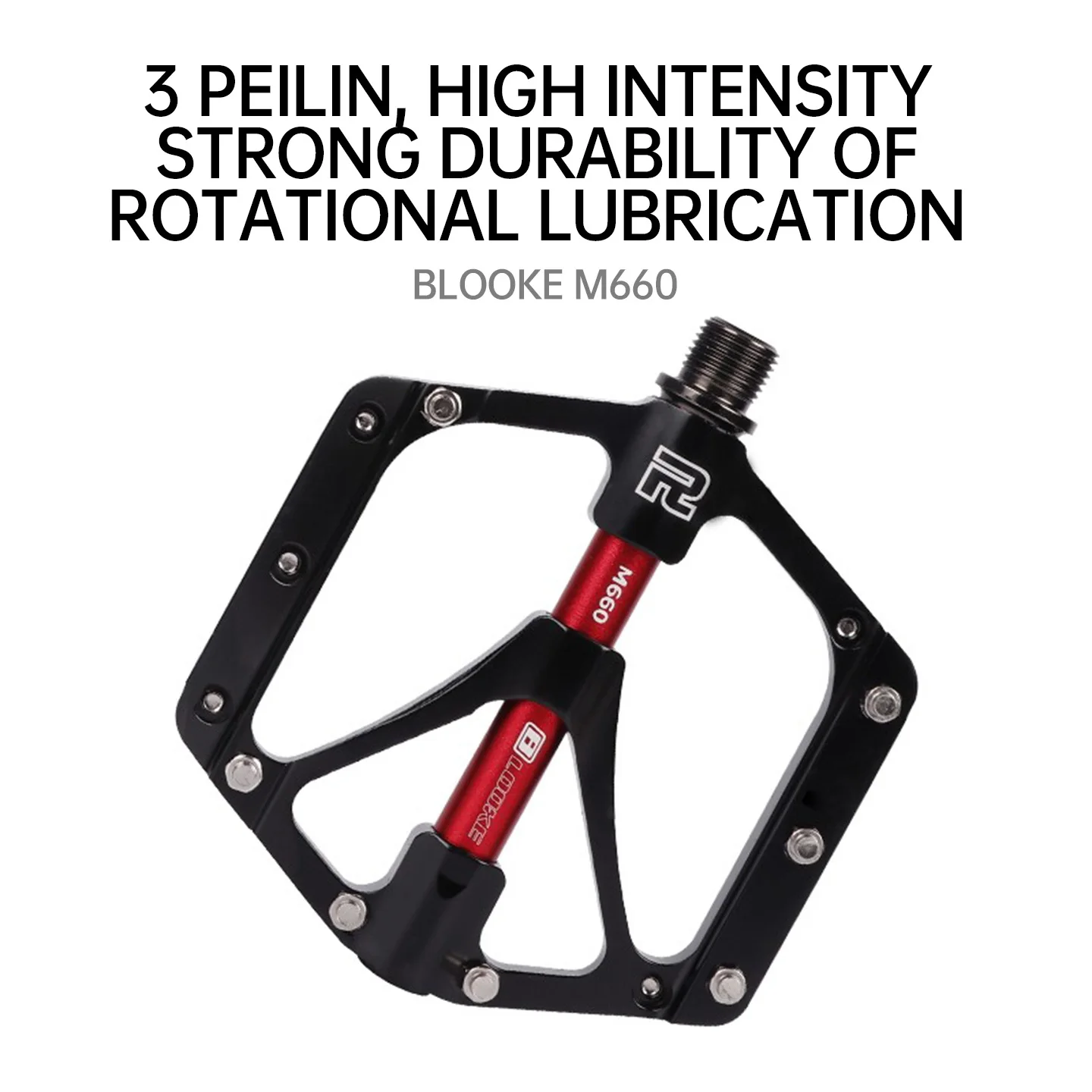 BLOOKE M660 Mountain/Road Bike Pedals, Bicycle Pedals, Bearings, Aluminum Alloy + Chrome-Molybdenum Steel, Anti-slip