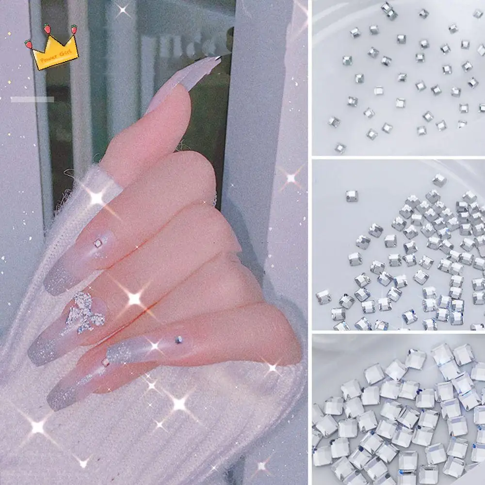 

Square Gem Crystal Nail Charms Flatback Square Nail Rhinestones Square Nail Jewelry Nail Art Decoration 3D Nail Accessories