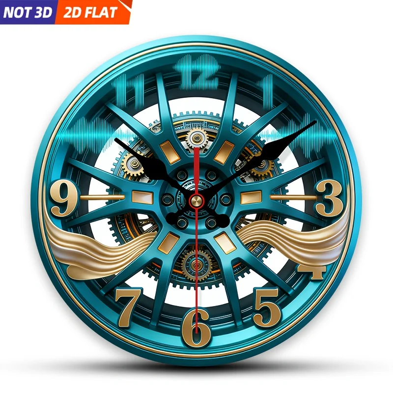 

2D плоский. 1 шт. Настенные часы в механическом стиле, бесшумные декоративные часы, креативные настенные часы, подходят для украшения спальни, Li