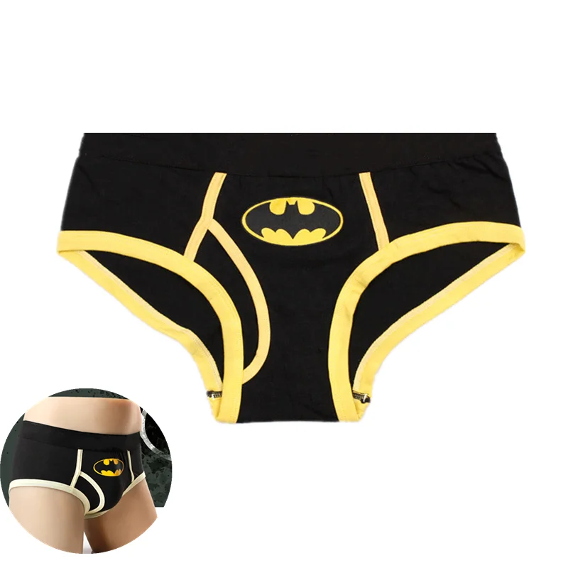 Men\'s Briefs Sports Breathable Underpant Sexy Triangle Lingerie Lovers Superhero Print Underwear Women\'s Flat Angle Panties