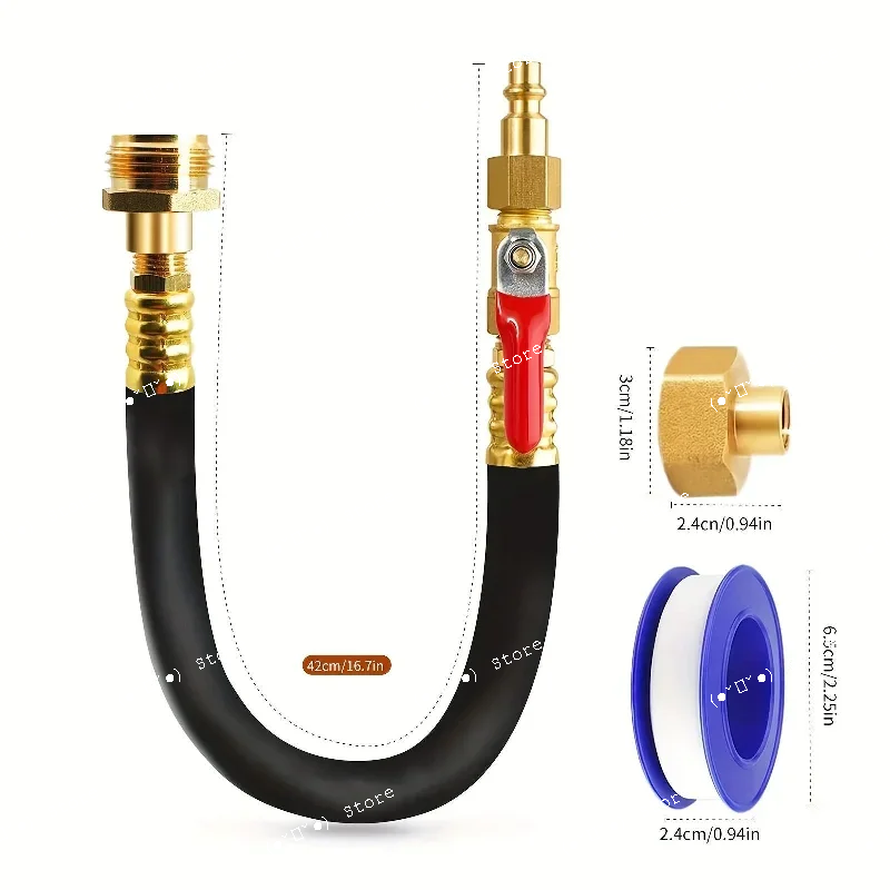 

rv rv cold proof spray adapter with stop valve 12 inch air compressor male female quick connect connector