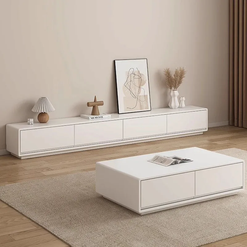 

Storage White Tv Stands Living Room Mobile Modern Display Luxury Designer Wood Tv Table Organizer Archivadores Home Furniture
