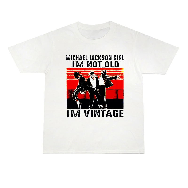 New Michael Jackson Portrait Print Short-Sleeved Retro T-Shirt High-end Luxury Unisex Style Both of Men and Women