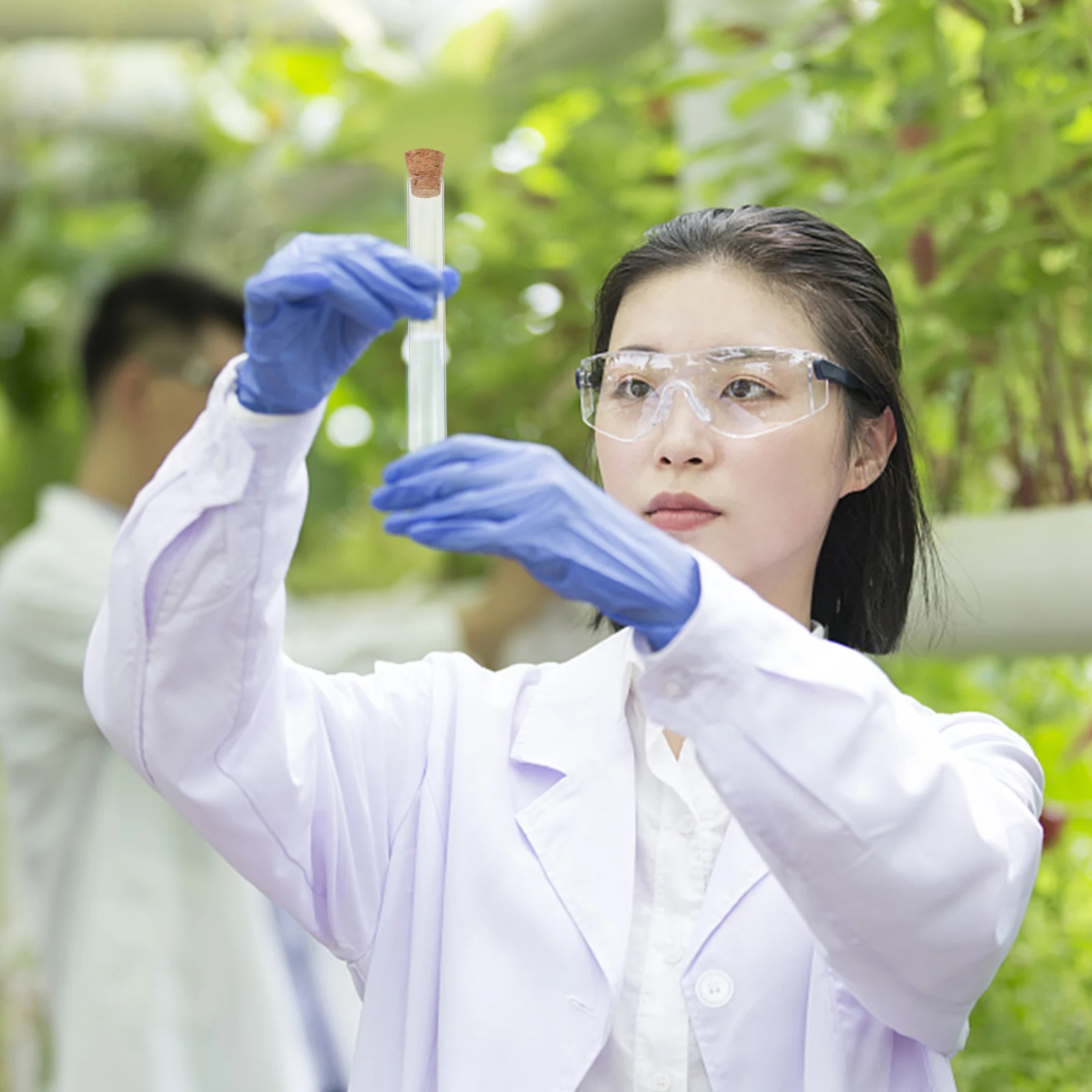 

10Pcs Glass Test Tubes Cork Stoppers Portable Leakproof for Scientific Experiments Powder Liquid Storage 20x150mm