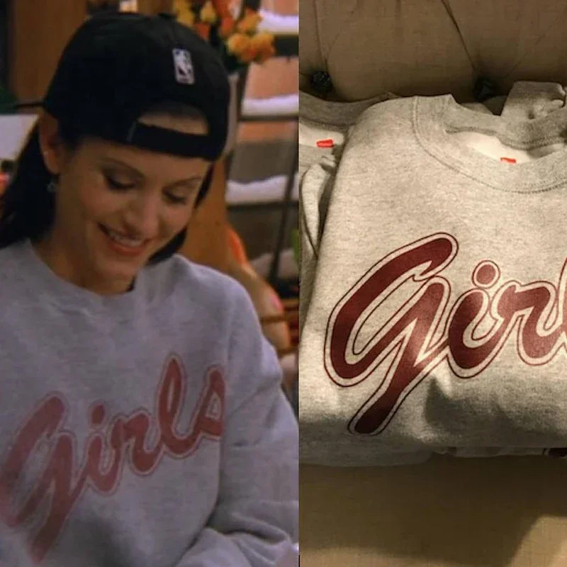 Sudadera de cuello redondo para mujer y niña, ropa con capucha Retro de la serie de Tv Friends de los 90, jersey de Monica Gellar