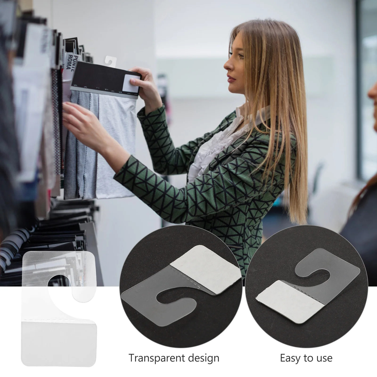 

200pcs Pvc Hooks Clear Self Adhesive Hanging Tabs For Retail Display Pegboard Storage Plastic Hooks Home Office Organization