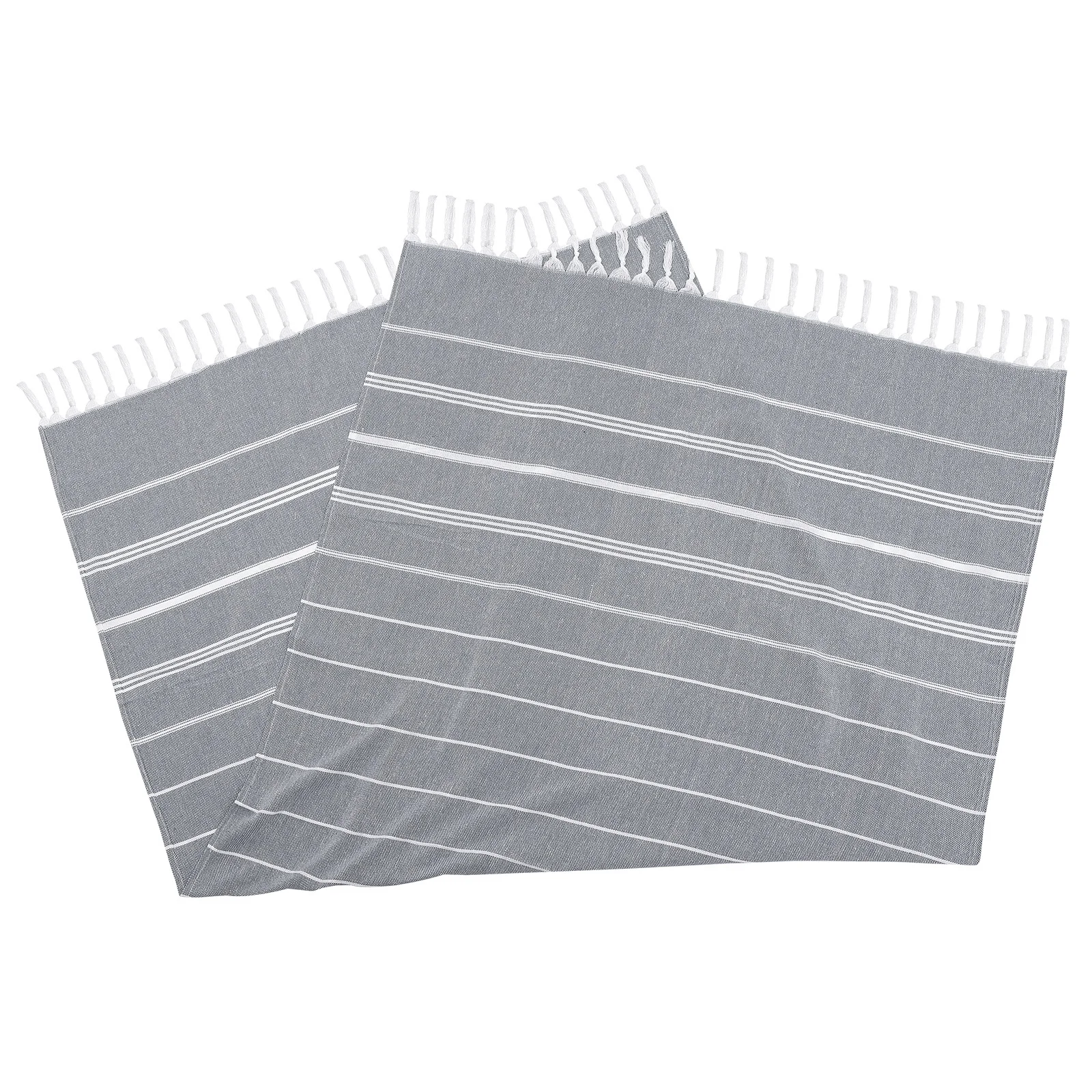 Beach Towel Tassels Designed Lightweight Quick Dry Long Sunshade Wrap Stripe Patterned Turkish Bath Towel Long Sunshade Wrap