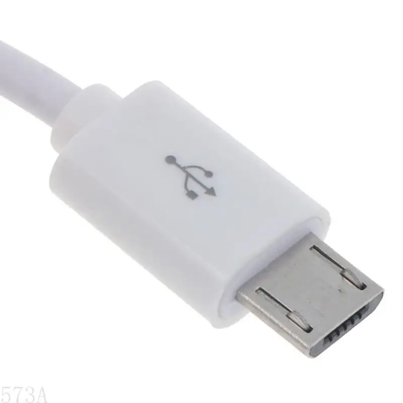 573a 1 pc 25cm/100 micro USB mannelijk tot micro mannelijke converter otg adapter datakabel witte kleur