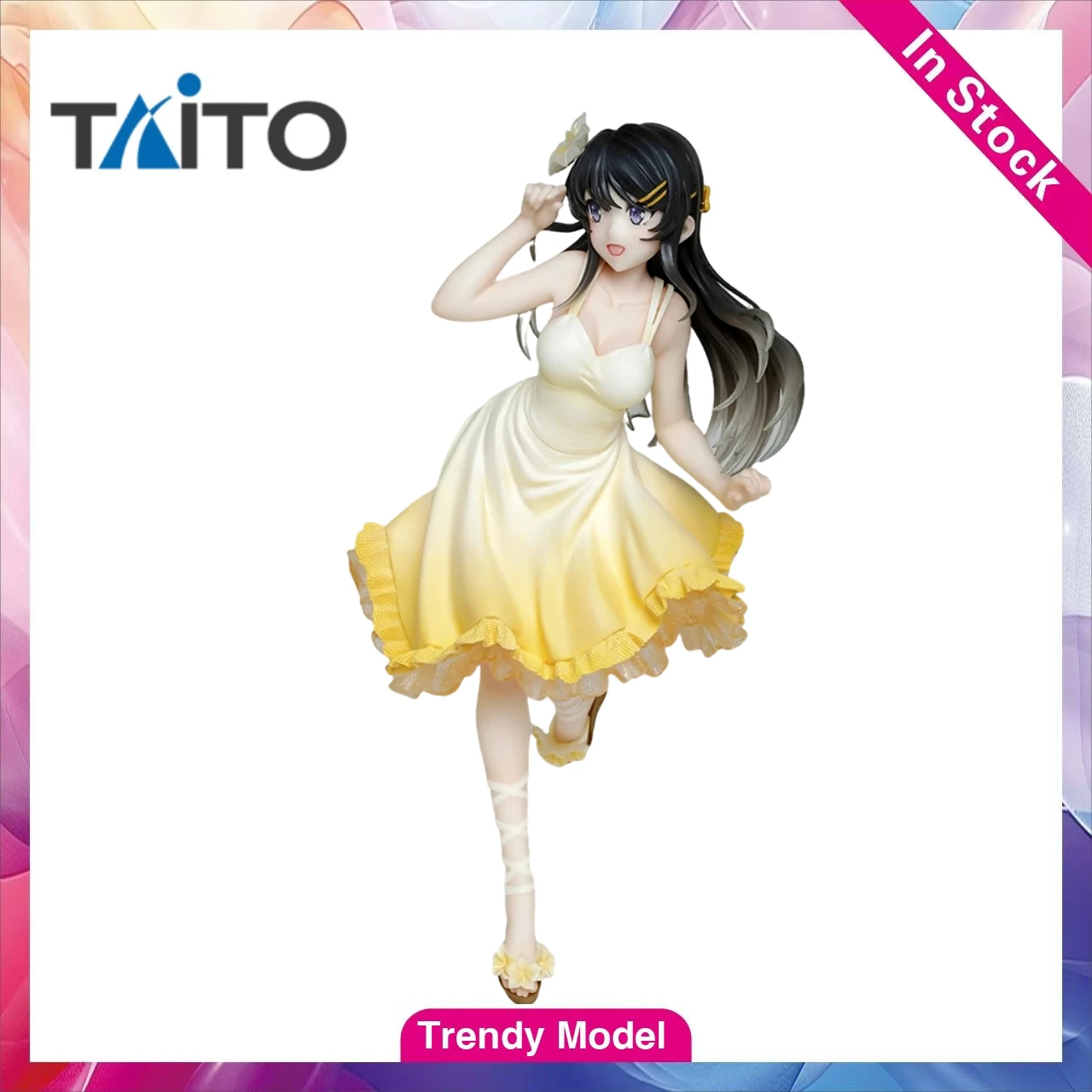 

【TM】В наличии: Фигурка TAiTO «Молодой мальчик с головой свиньи» Сакураджима Май в желтом платье, модель-игрушка, подарок