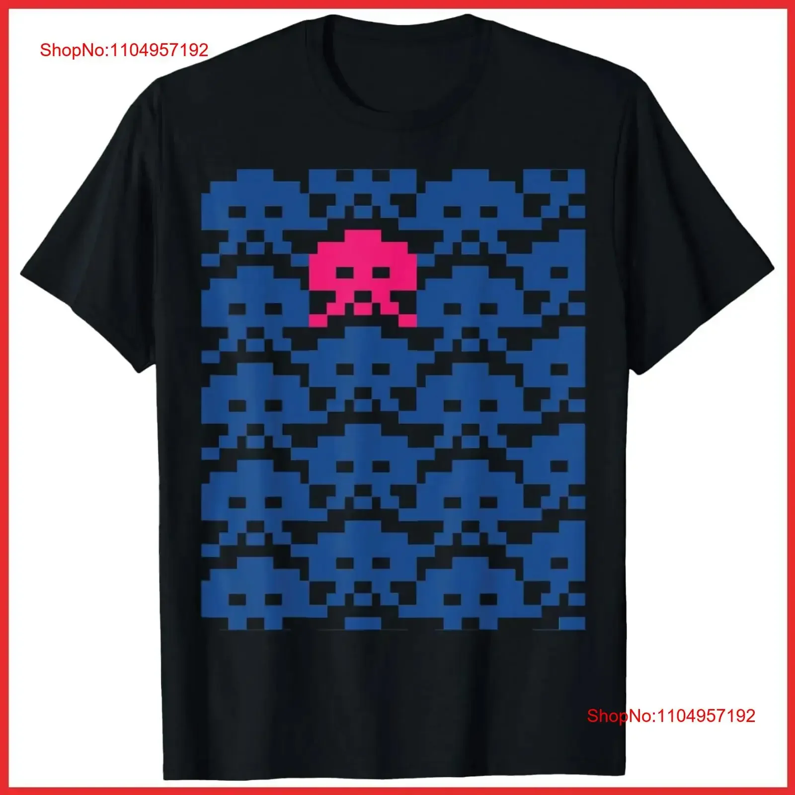Retro Video Game Space Invaders Pixel Art Black Cotton T Shirt S 5XL vintage Washed Soft homme Stretched Unisex