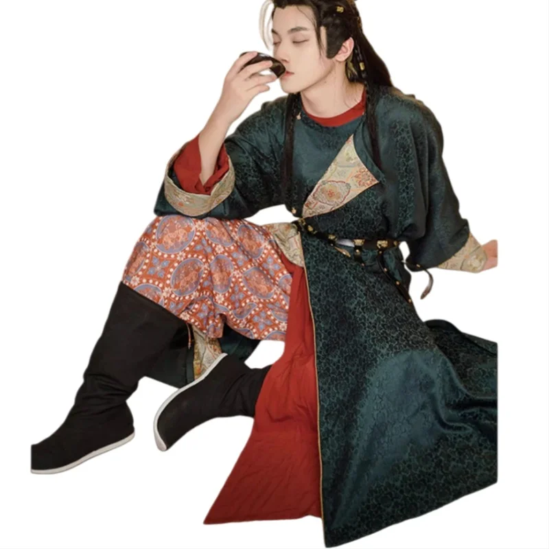 

Spring and Autumn Vintage Hanfu Chinese Style Traditional Tang-made Round Neck Gown Men's Women's Fashion Cosplay Clothing