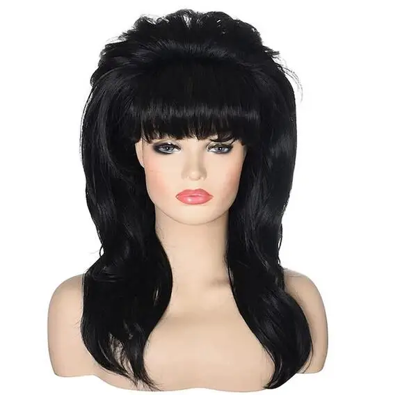 Wig rambut sintetis Peggy Bundy Beehive 80s, Wig rambut sintetis panjang bergelombang untuk ibu rumah tangga menikah, kostum Cosplay Vintage Halloween