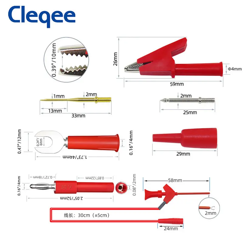 Cleqee P1503D DIGITAL MULTIMETER Probes สาย Feeler ทดสอบ Hook ปลั๊กกล้วยเข็มเปลี่ยนเข็มทดสอบชุด