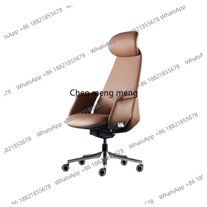 

Italian Minimalist Chair Leather Boss Office Study Computer Cowhide Chair Class President Seat Single Silla Oficina Furniture