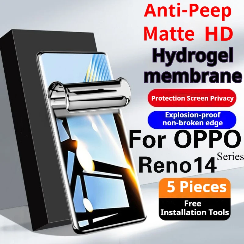 

Reno14Pro Матовая гидрогелевая пленка для OPPO Reno 14Pro Защитная пленка для экрана конфиденциальности Reno14 Полное покрытие Мягкая HD защитная пленка против подглядывания