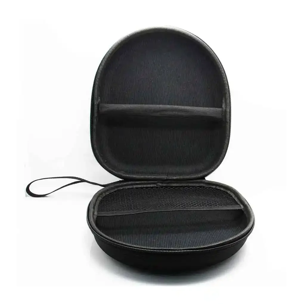 Headphone Carrying Case Shockproof Headset Pouch Capacity Handheld Earphone Container Company Travel Supplies Black image 3