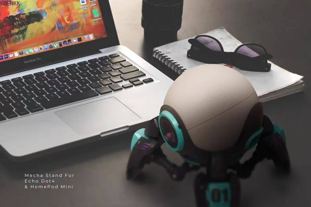 Robot-Shaped Desktop Stand for HomePod Mini & Echo Dot 4th/5th Gen, Cute Space-Saving Holder, Exquisite Workmanship, Gift for