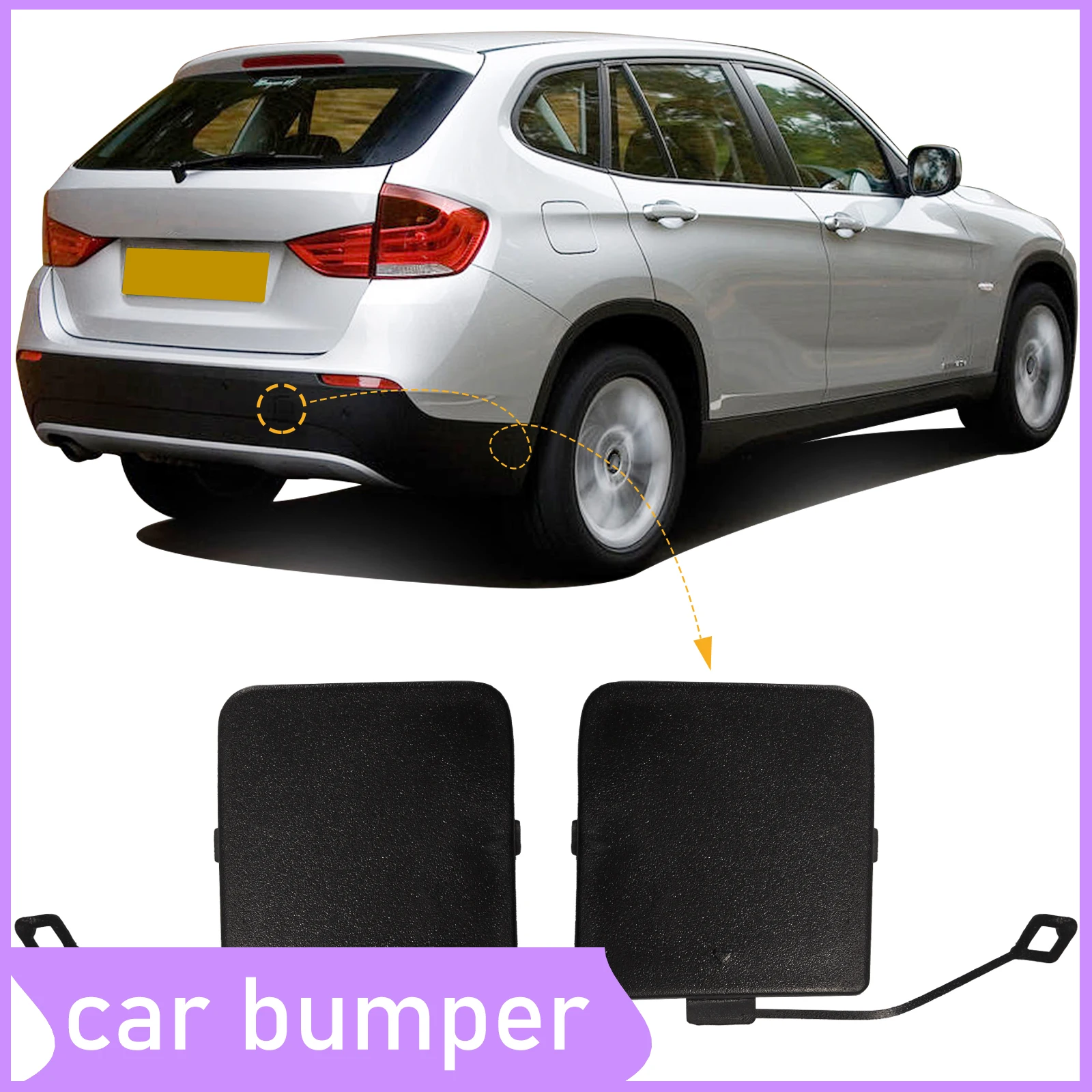 

Rear Bumper Tow Hook Cap Towing Eye Cover For BMW X1 E84 2009-2012 51122990609 51122990610 Car Accessories