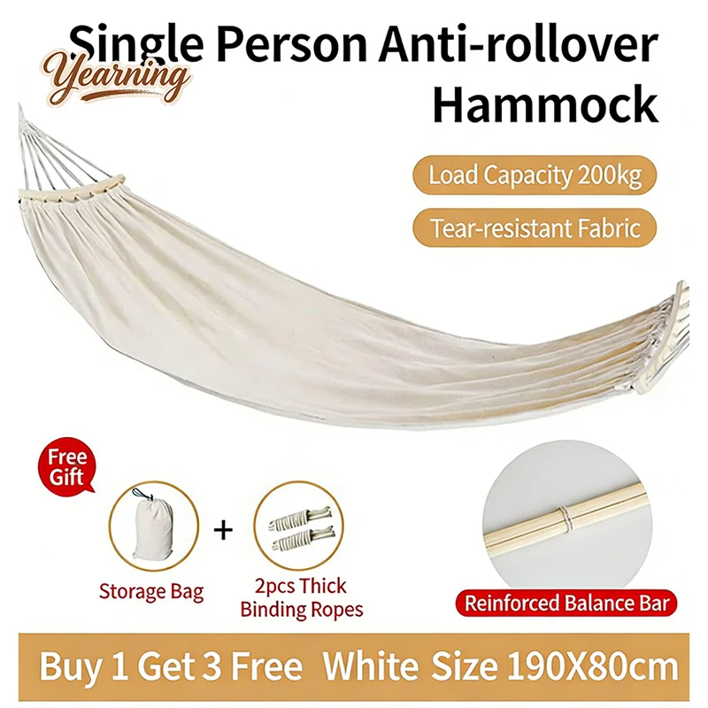 Outdoor Anti-Rollover Hammock Double Thick Canvas Swing Adult Rest Chair Indoor Camping Beach Hanging Chair