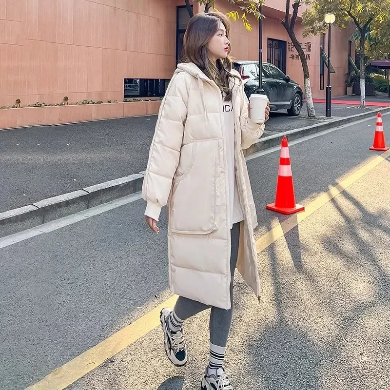 

Down Cotton Hooded Overcoat Thick Warm Jackets Windproof Casual Student Coat 2025 Winter Women Jacket Coats Long Parkas Female