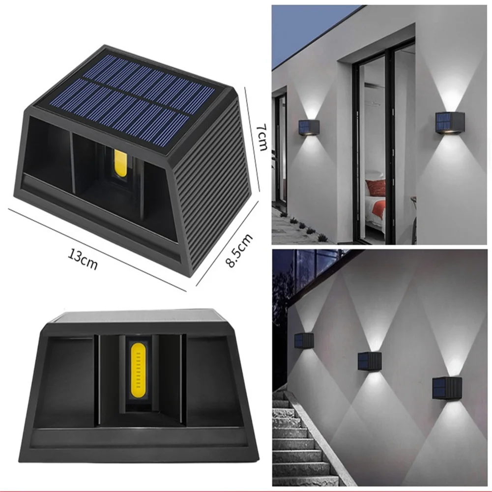 Solar Light Wall Light, Up And Down Illuminate Outdoor Sunlight Lamp, IP65 Waterproof, 100 Lumens Outdoor Solar Lamp