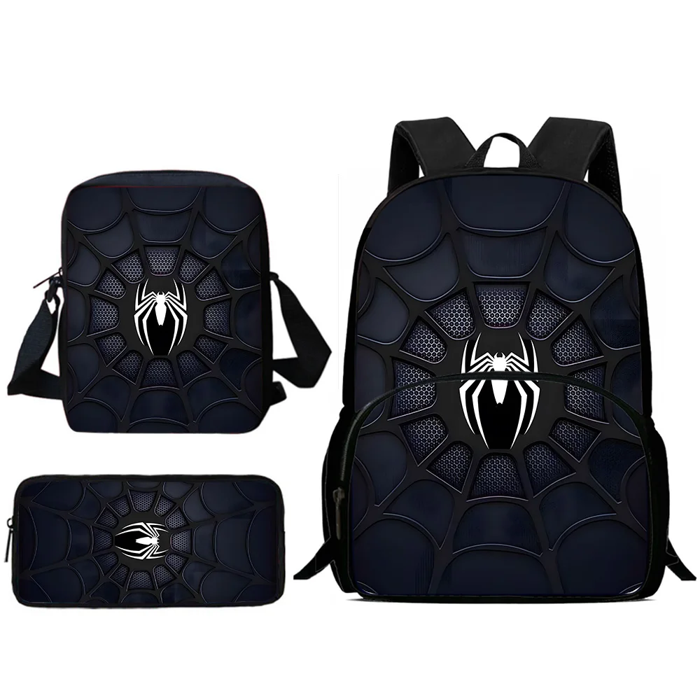 Child Cartoon Spiders-man Backpacks Shoulder Bag Pencil Case Pupil Large Capacity School Bags for Boys Girls Best Gift