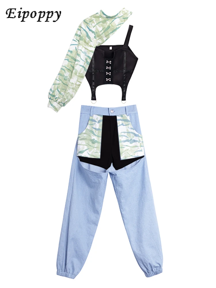 女の子のヒップホップウェアスーツ、子供の衣装、女の子のための服