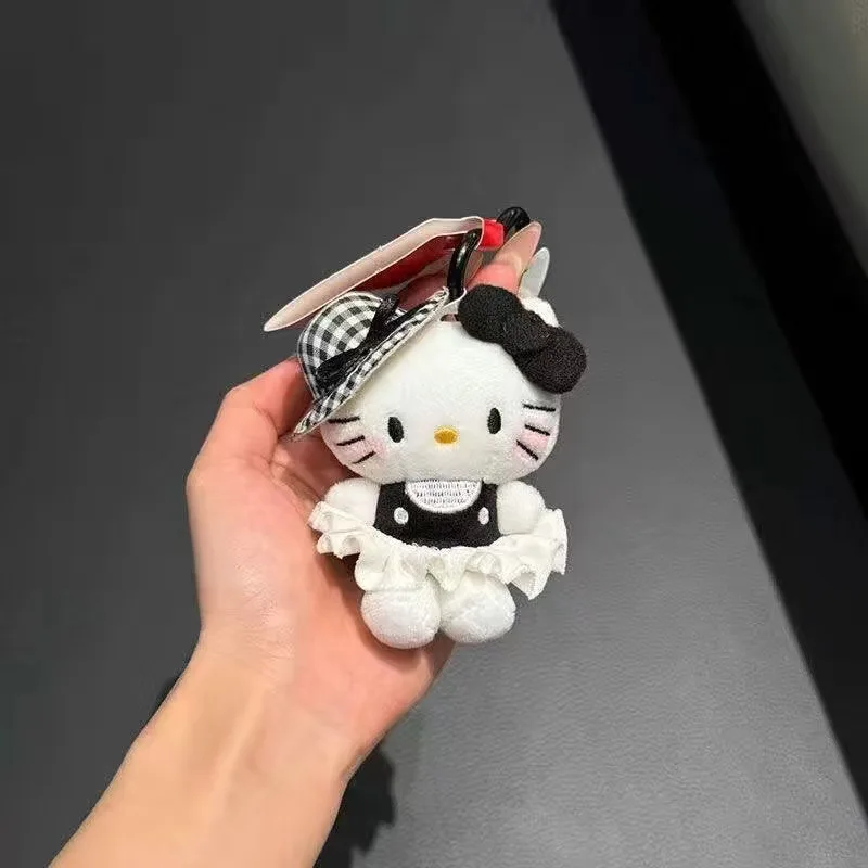 Porte-clés en peluche Hello Kitty, 1 pièce, poupée mignonne, sac à dos Kawaii, accessoires de décoration, cadeau d'anniversaire