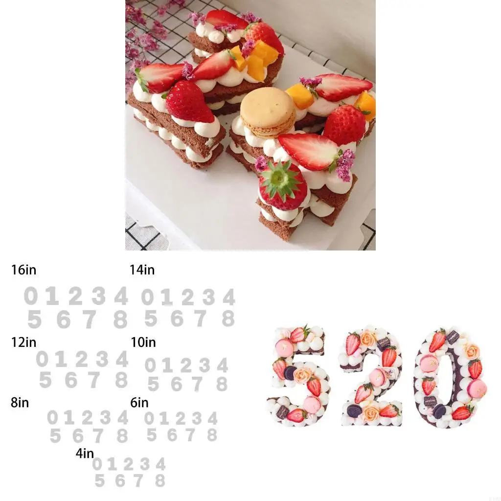 F19B 0-8 Number Cake Decors Fondant Chocolate Mould Biscuits Plastic Molds