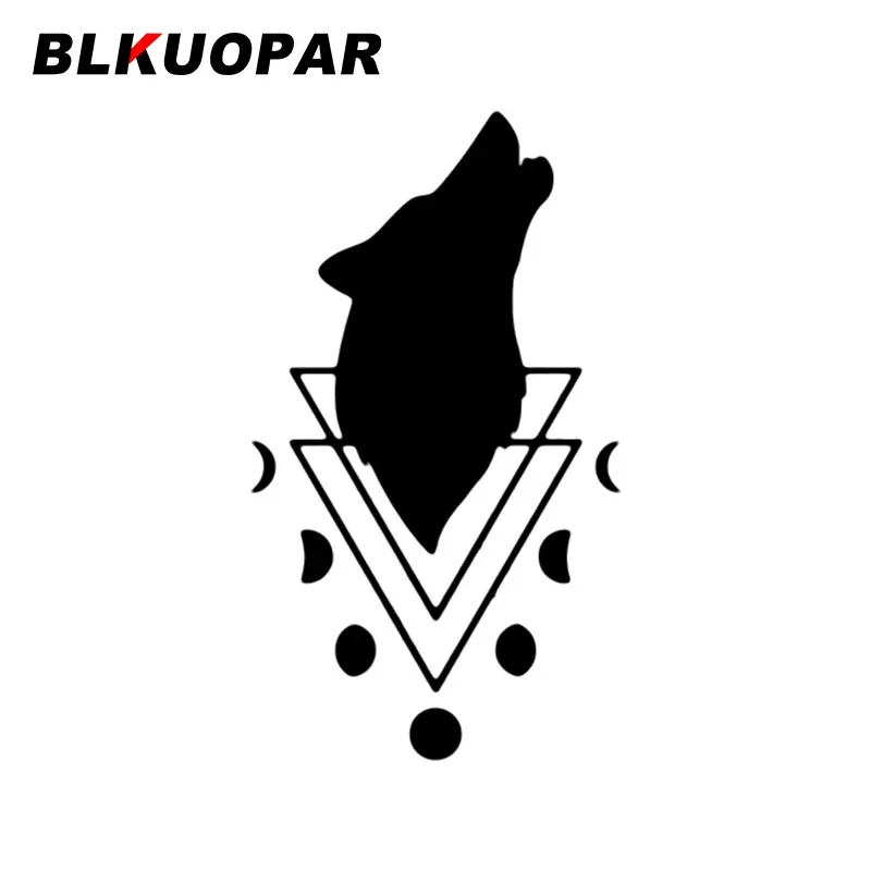 BLKUOPAR الذئب القمر الكسوف الحيوان صورة ظلية ملصقات السيارات الرسومات شخصية ملصق مائي الكمبيوتر المحمول الثلاجة يموت قطع RV سيارة التصميم