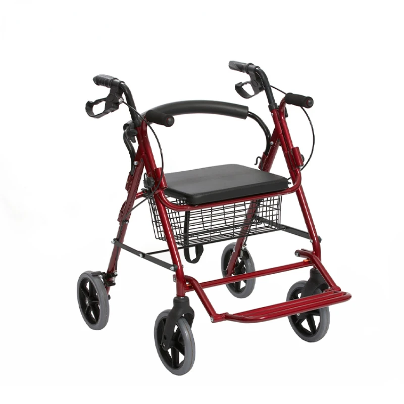 

China Supply High Quality Detachable Easy Folding Aluminum Stepper Rollator With Shocker