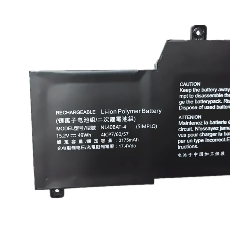 NL40BAT-4 15,2 V 3175mAh Аккумулятор для ноутбука Getac Machenike Machcreator-A 4ICP7/60/57 литий-полимерные аккумуляторные батареи