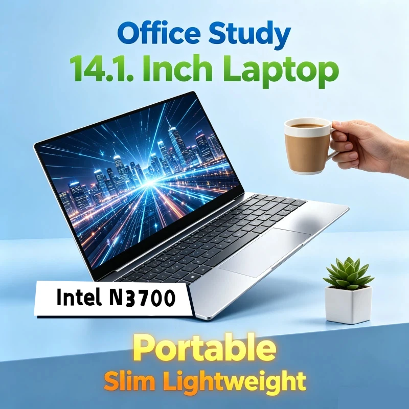2TB SSD Practical Office Study Computer Ultra Slim 14.1 Laptop Intel N3700 16GB RAM 1920*1080 Display Windows 11 Pro